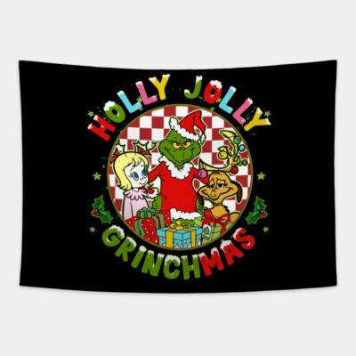 Holly Jolly Christmas Green Christmas Grinchmas Tapestry Official The Grinch Merch