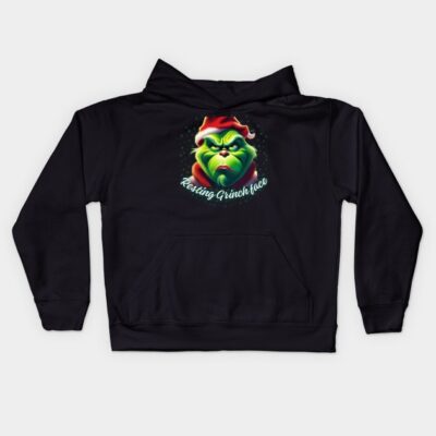 Resting Grinch Face Kids Hoodie Official The Grinch Merch