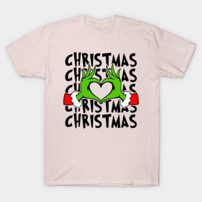 The Grinch Loves Christmas Grinch Heart Hands T-Shirt Official The Grinch Merch