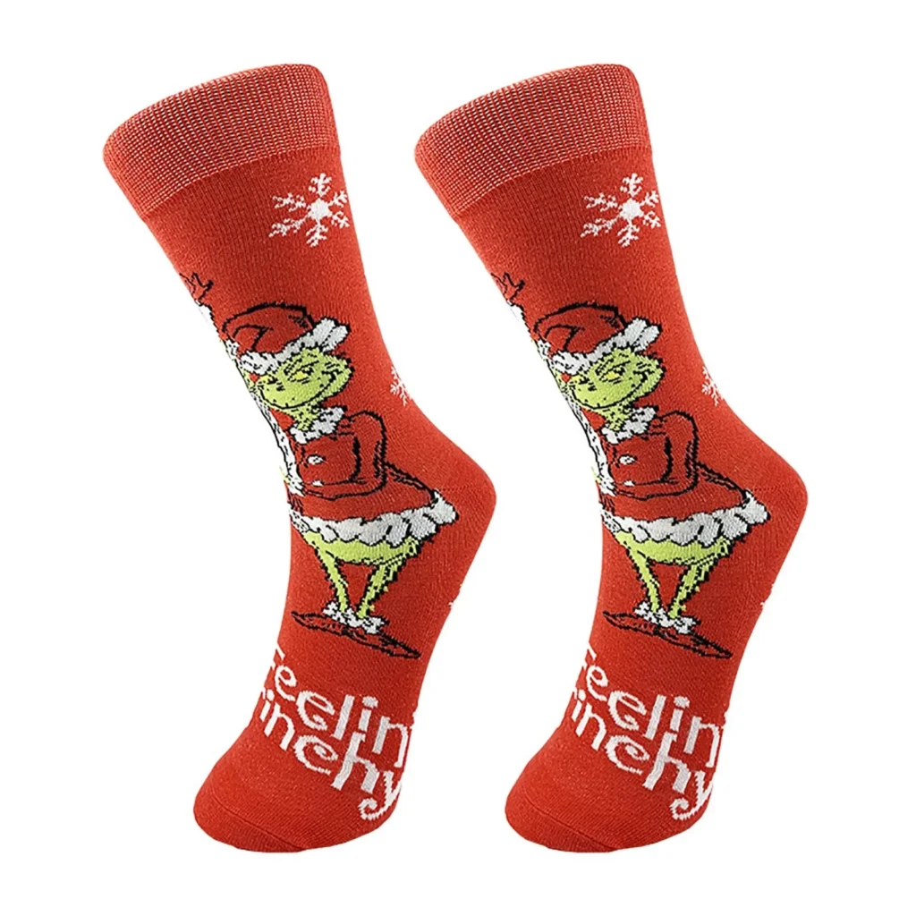 Christmas Winter Grinched Warm Sock Green Furry Cartoon Cotton Sock Soft Slipper Home Sleeping Animal Sock 1 - The Grinch Store