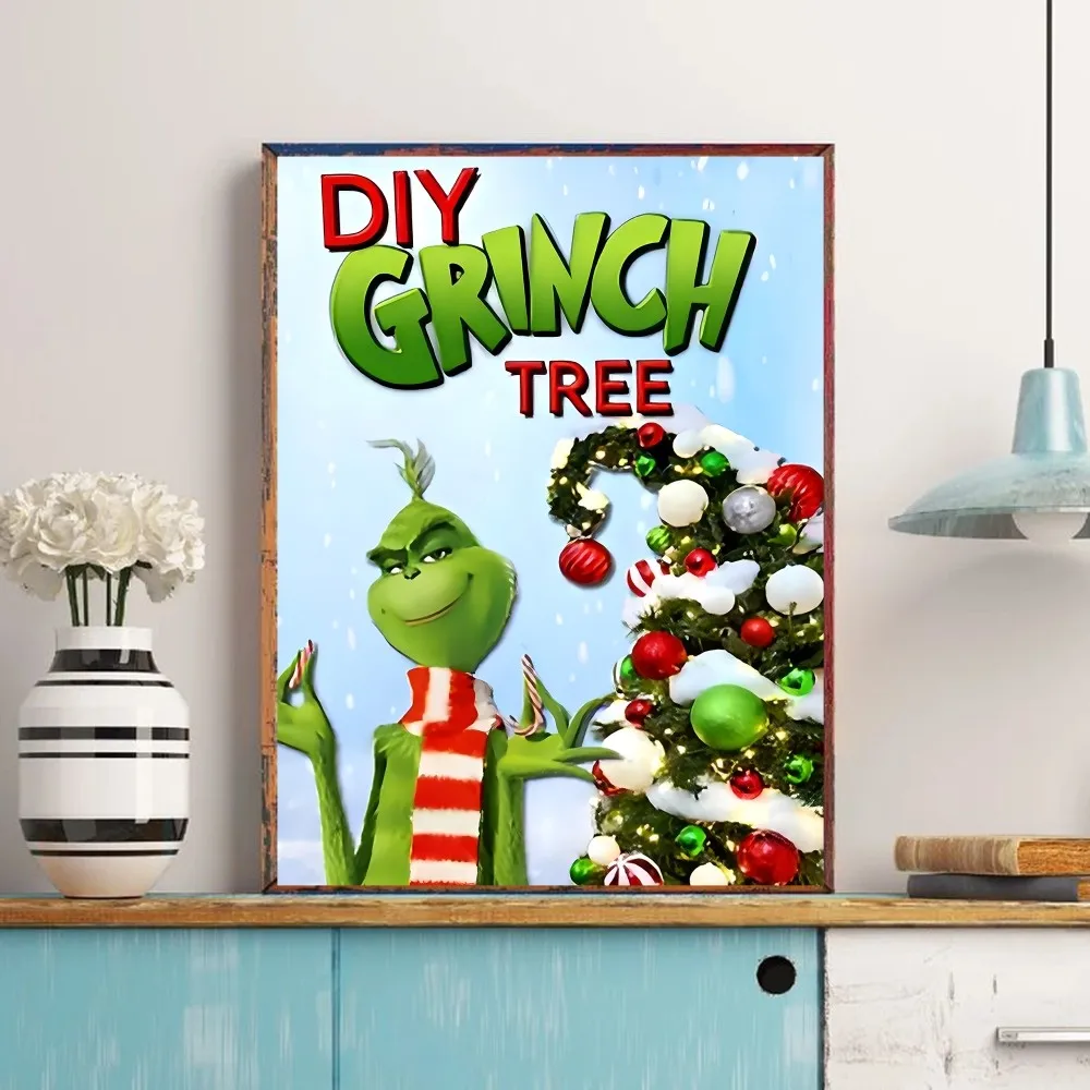 Film The G Grinch C Christmas DIY Sticky Poster Whitepaper Prints Posters Artwork Vintage Decorative Painting 13 - The Grinch Store