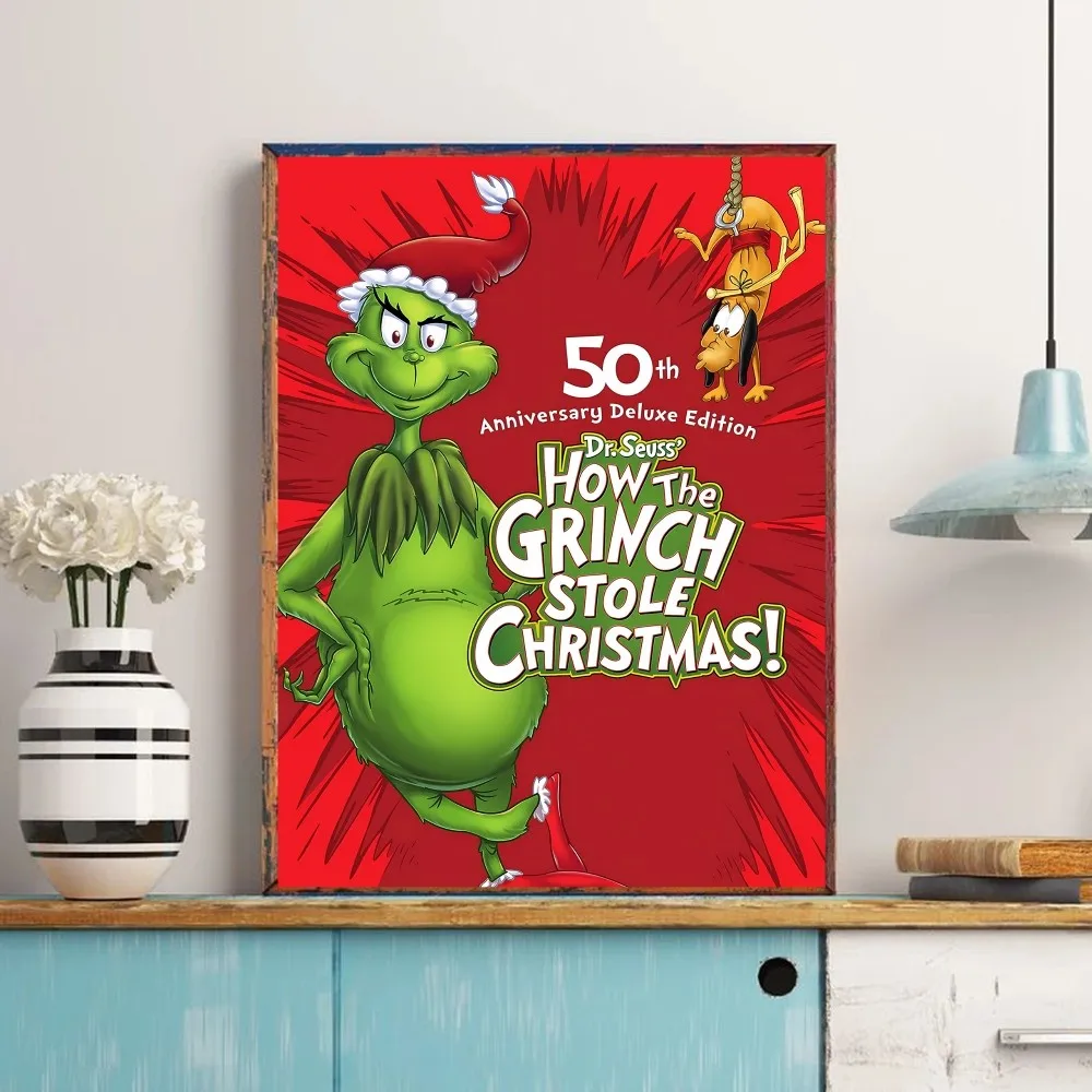 Film The G Grinch C Christmas DIY Sticky Poster Whitepaper Prints Posters Artwork Vintage Decorative Painting 15 - The Grinch Store