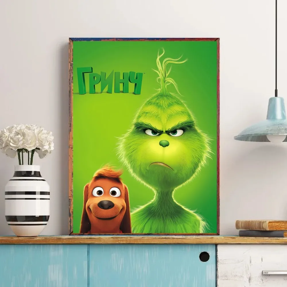 Film The G Grinch C Christmas DIY Sticky Poster Whitepaper Prints Posters Artwork Vintage Decorative Painting 18 - The Grinch Store