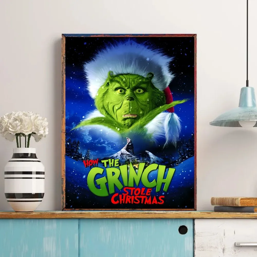 Film The G Grinch C Christmas DIY Sticky Poster Whitepaper Prints Posters Artwork Vintage Decorative Painting 19 - The Grinch Store