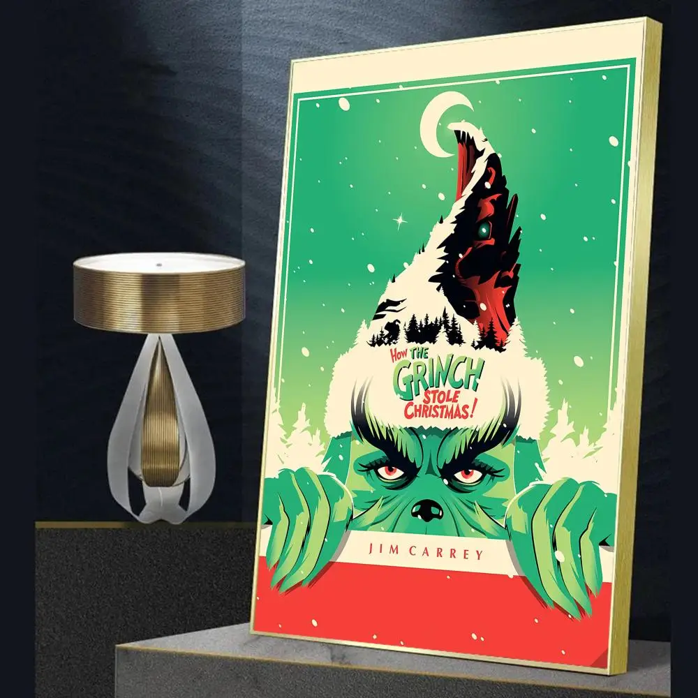 Film The G Grinch C Christmas DIY Sticky Poster Whitepaper Prints Posters Artwork Vintage Decorative Painting 8 - The Grinch Store