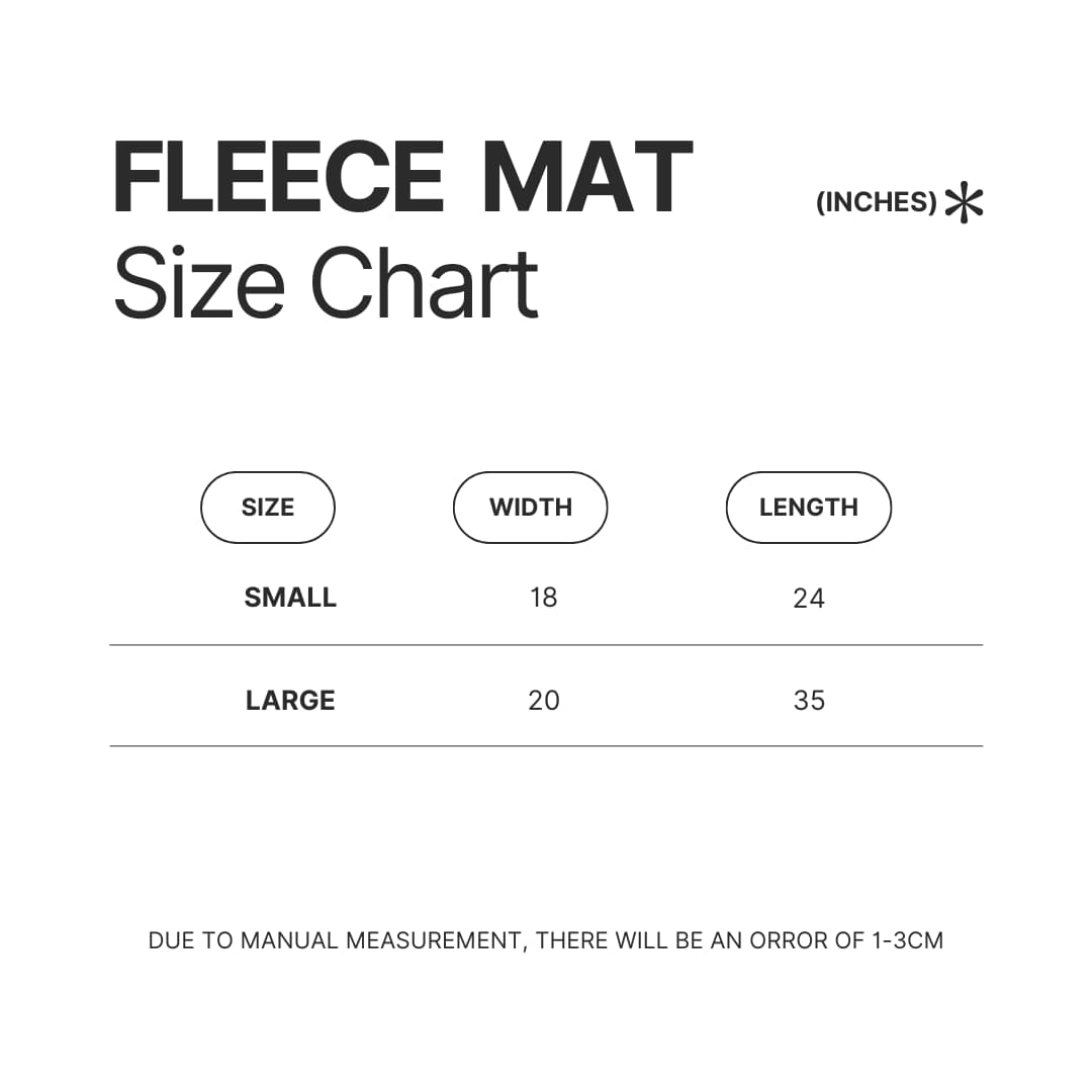 Fleece Mat Size Chart - The Grinch Store