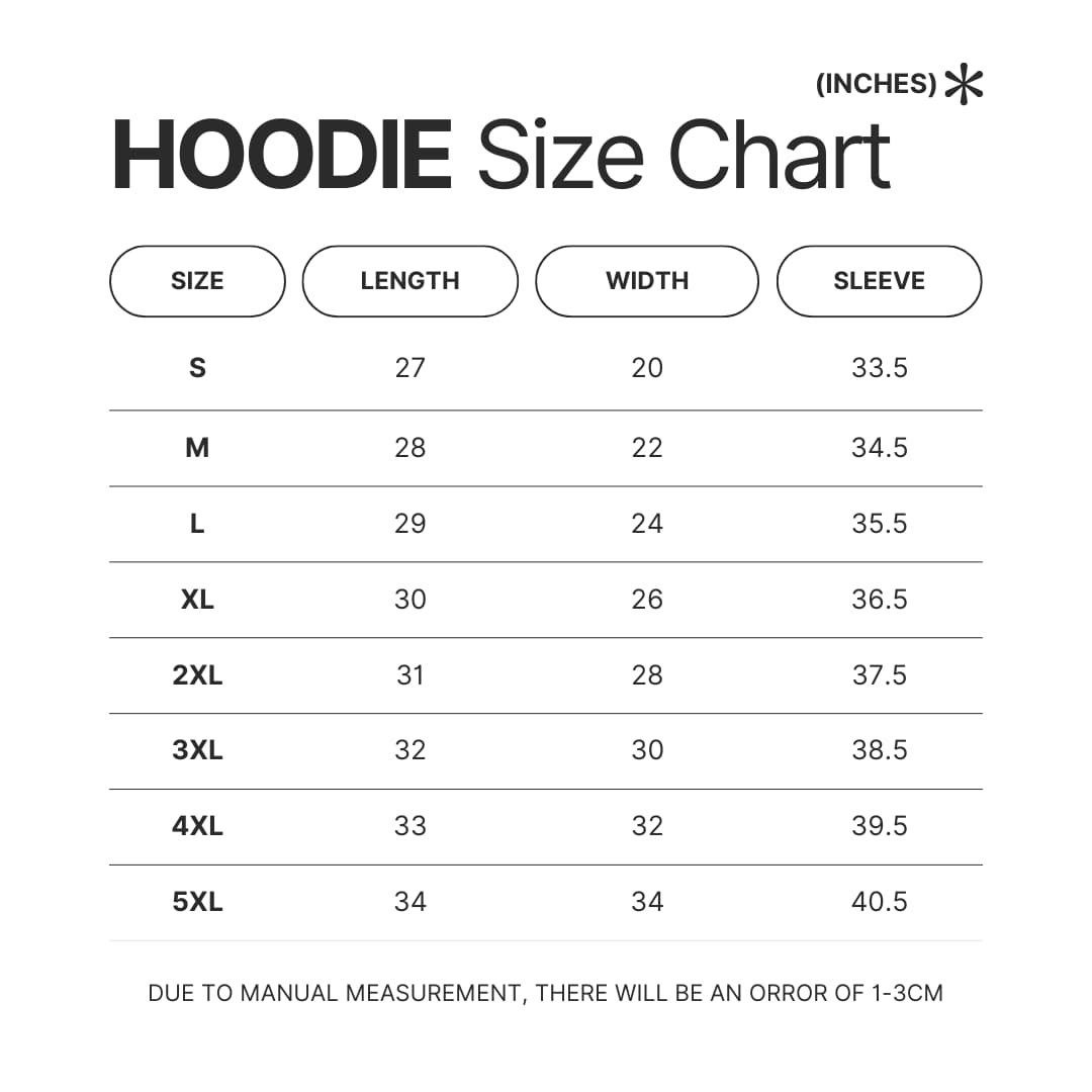 Hoodie Size Chart - The Grinch Store