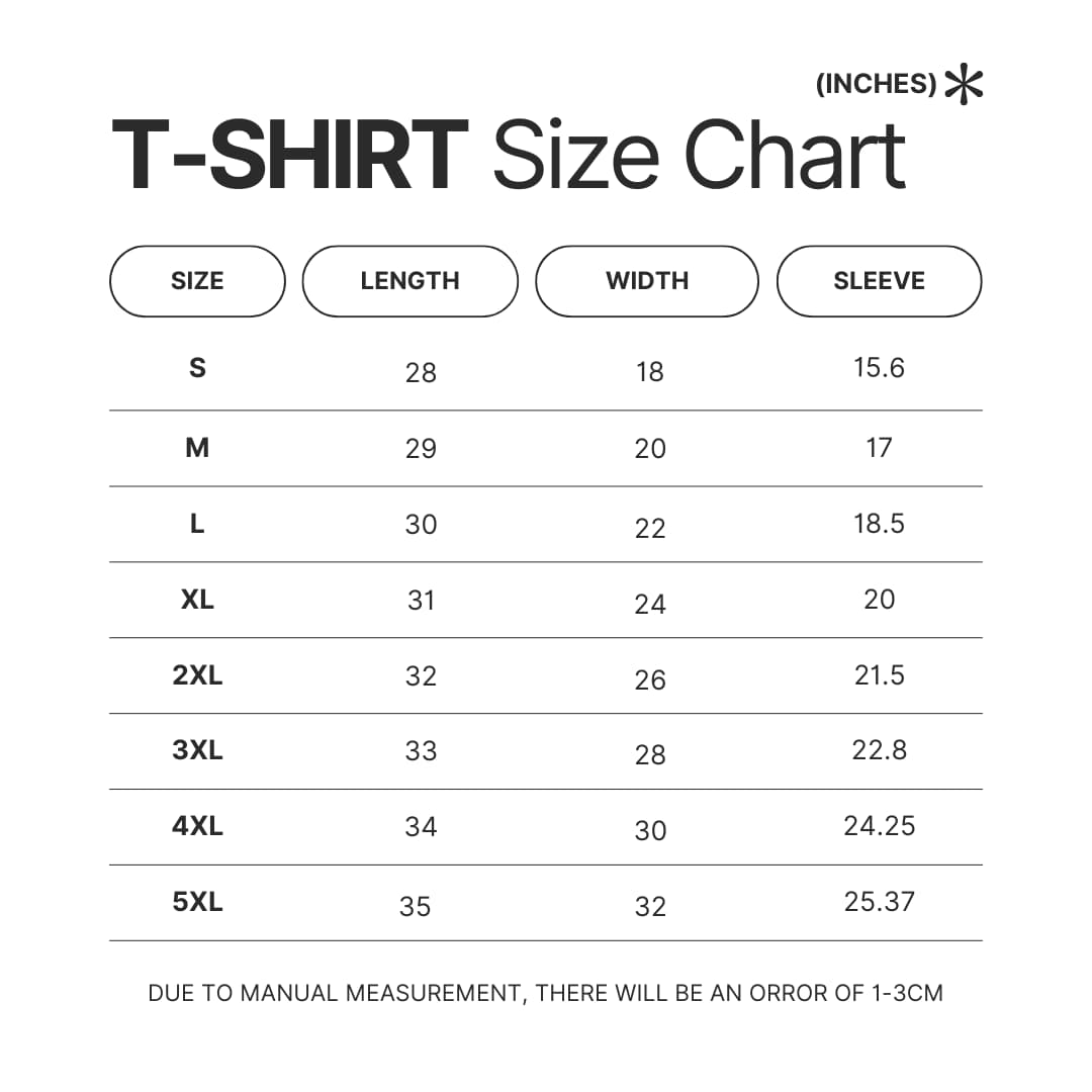 T shirt Size Chart - The Grinch Store