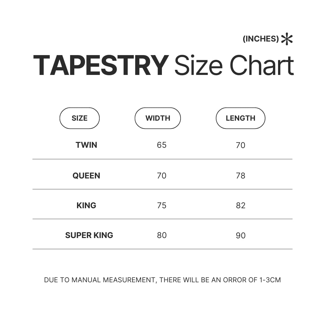 Tapestry Size Chart - The Grinch Store