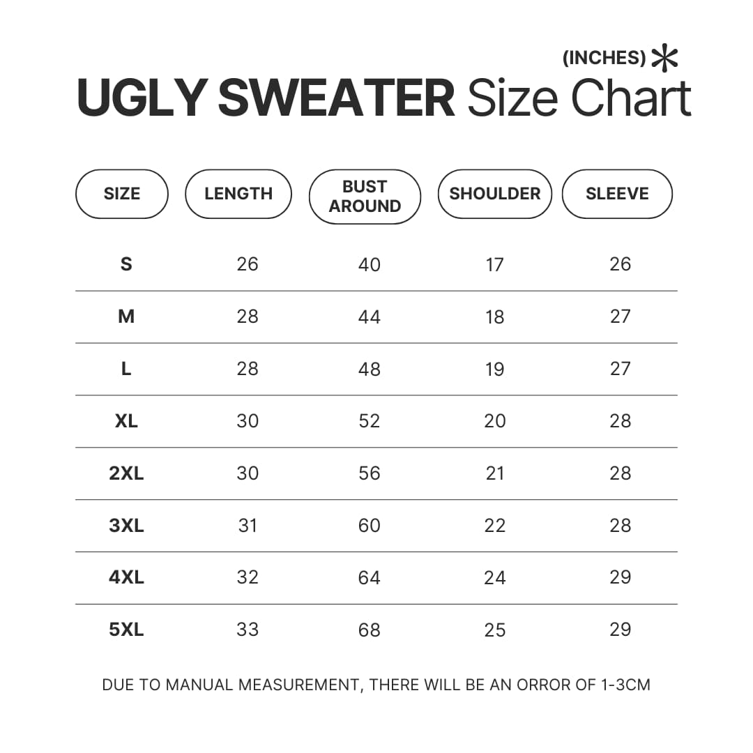 Ugly Sweater Size Chart - The Grinch Store