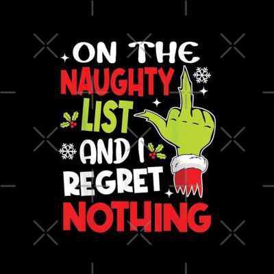 Funny On The List Of Naughty And I Regret Nothing Tote Bag Official The Grinch Merch