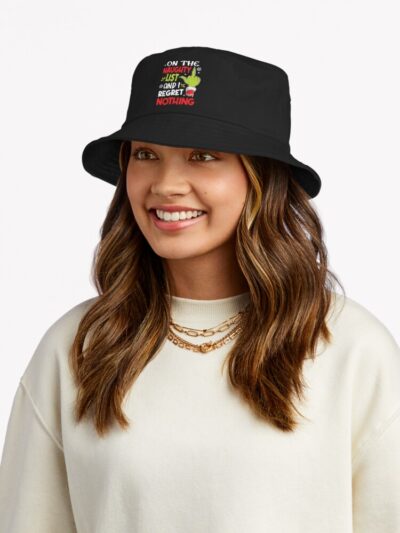 Funny On The List Of Naughty And I Regret Nothing Bucket Hat Official The Grinch Merch