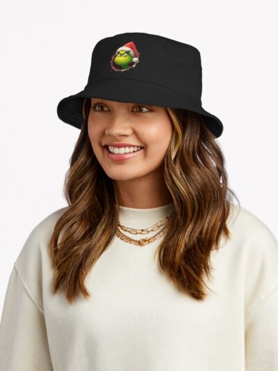 The Grinch Poking From A Hole Bucket Hat Official The Grinch Merch