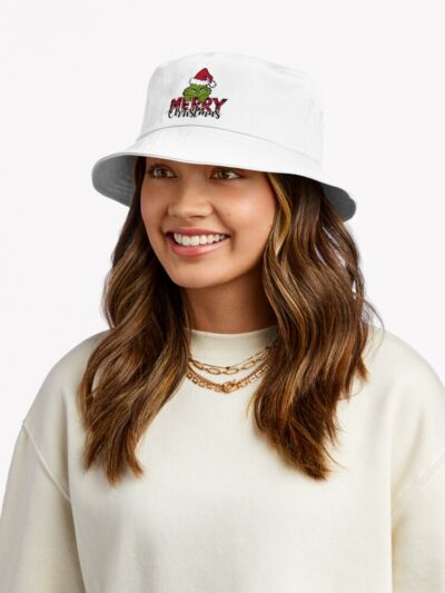 The Grinch Wishes Merry Christmas Bucket Hat Official The Grinch Merch