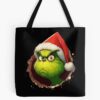 The Grinch Poking From A Hole Tote Bag Official The Grinch Merch