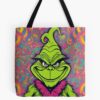 Psychedelic Grinch Tote Bag Official The Grinch Merch