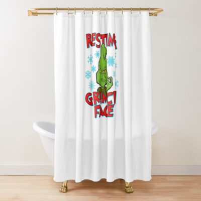 Resting Grinch Face - An Original Grinch Design Shower Curtain Official The Grinch Merch