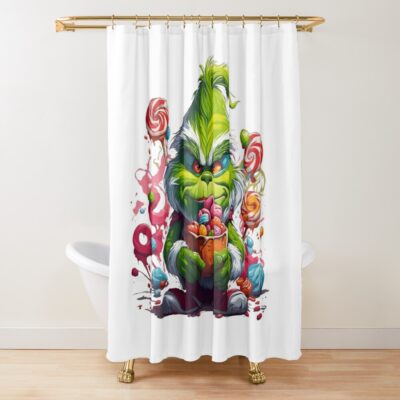 Prankster'S Paradise With Grinchy And Peculiar Pranks Shower Curtain Official The Grinch Merch