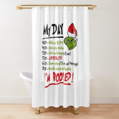 My Day Grinch Booked Shower Curtain Official The Grinch Merch