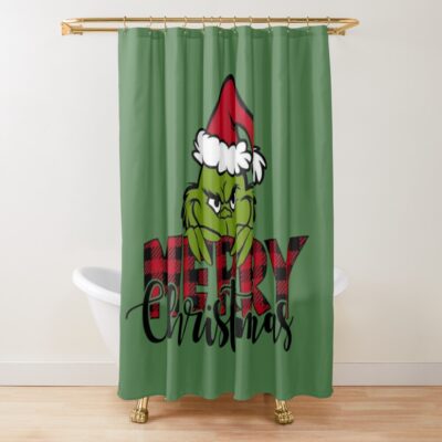 The Grinch Wishes Merry Christmas Shower Curtain Official The Grinch Merch