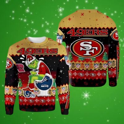 The Grinch San Francisco 49ers Funny Ugly Christmas Sweatshirt - The Grinch Store