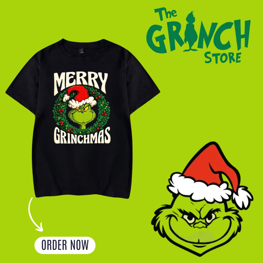 The Grinch Merry Grinchmas Graphic T shirt - The Grinch Store