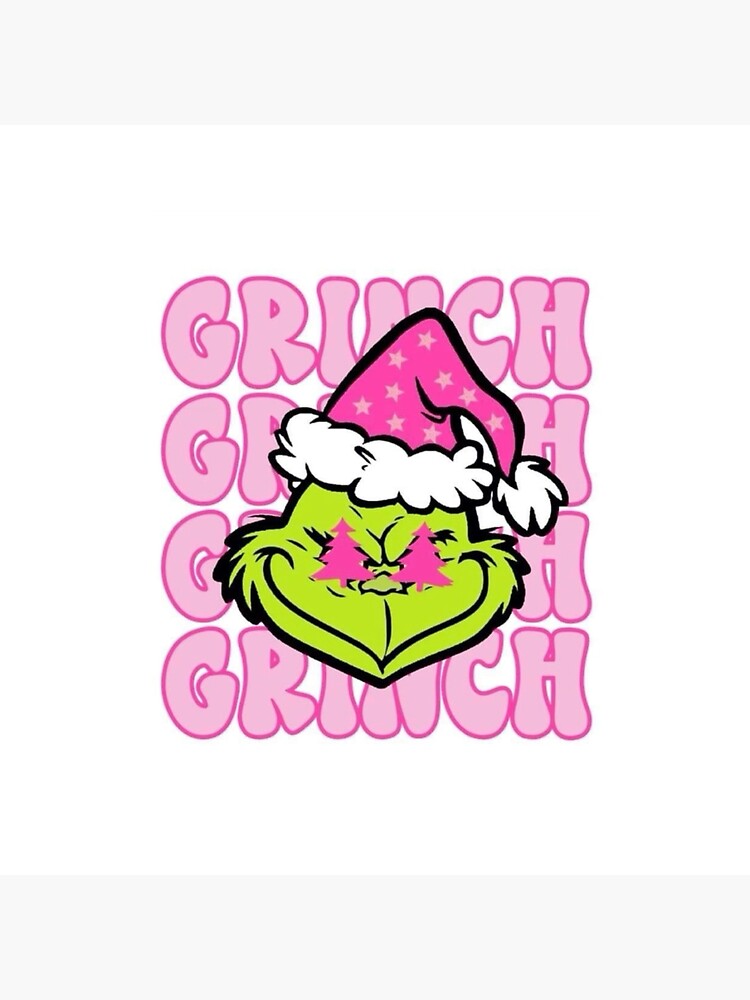 Grinch Pink Christmas Retro Cute Aesthetic Design Throw Pillow - Image 2