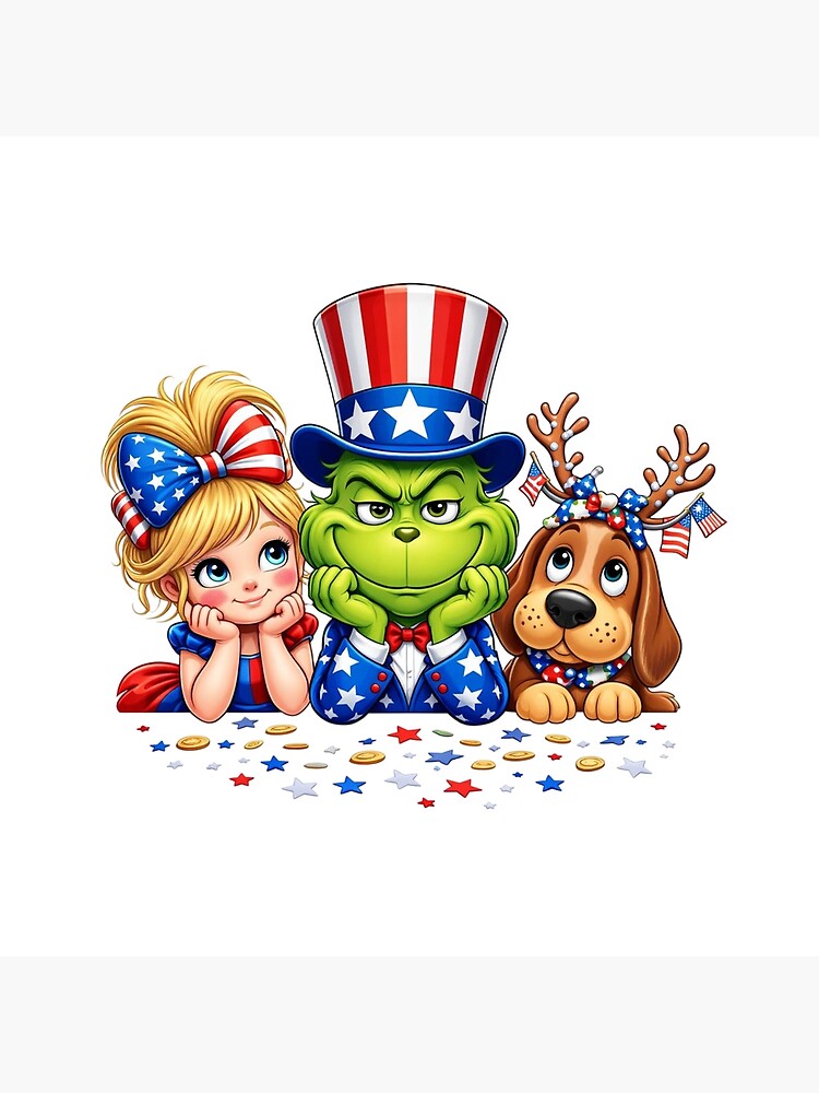 Patriotic Grinch Uncle Sam 4th Of July Throw Pillow - Image 2