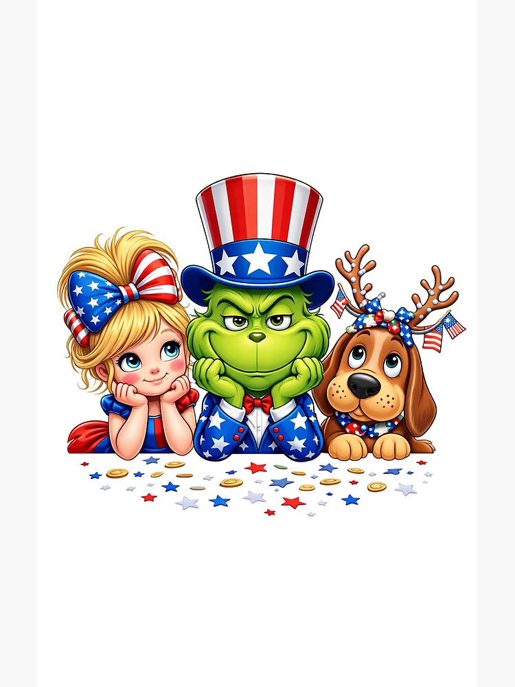 Patriotic Grinch Uncle Sam 4th Of July Shower Curtain - Image 2