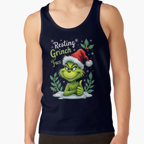 Art The Grinch Resting Grinch Face Tank Top - Image 5