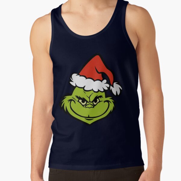 The Grinch Christmas Santa Hat Classic Holiday Tank Top - Image 5