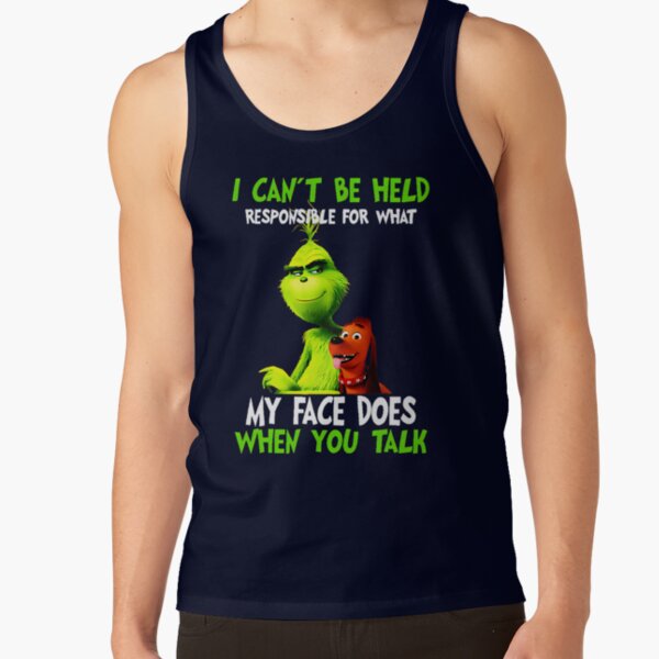 New Collection Christmas Grinchs Face Tank Top - Image 5