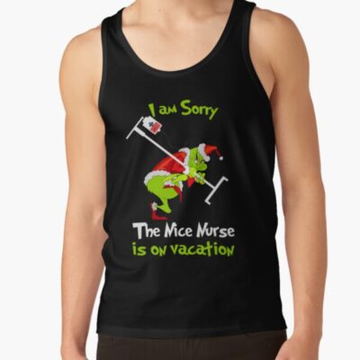 Grinch Funny Nurse Vacation Christmas Humor Design Tank Top