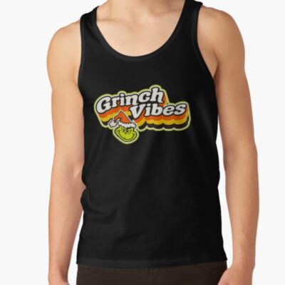 Grinch Vibes Retro Christmas Holiday Tank Top