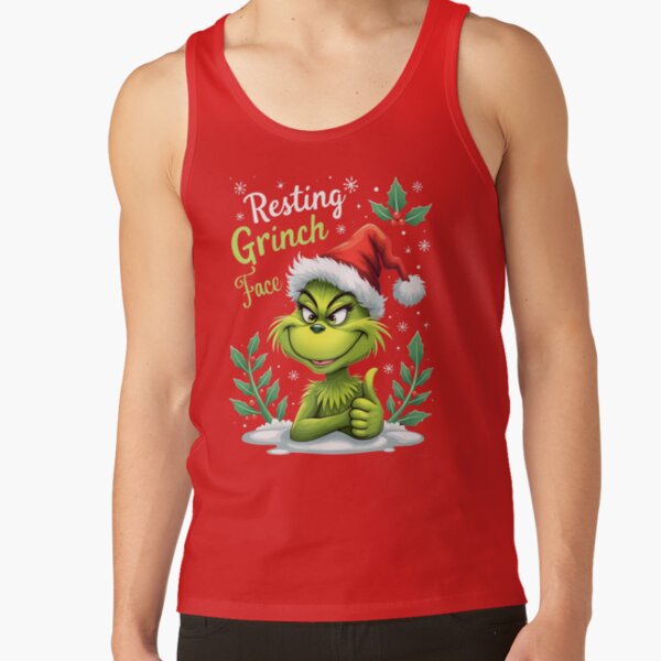 Art The Grinch Resting Grinch Face Tank Top - Image 4