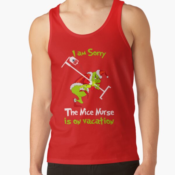 Grinch Funny Nurse Vacation Christmas Humor Design Tank Top - Image 4