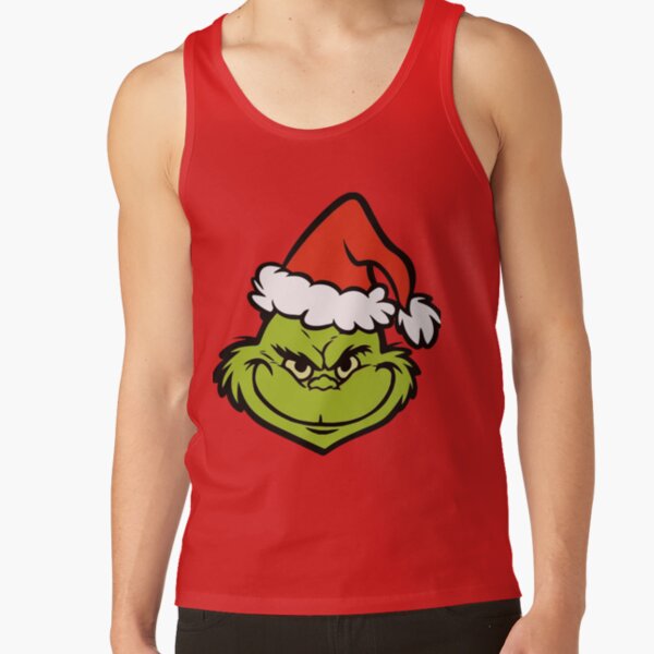 The Grinch Christmas Santa Hat Classic Holiday Tank Top - Image 4