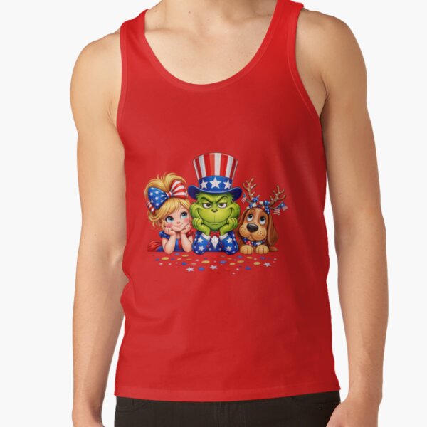 Patriotic Grinch Uncle Sam 4th Of July Tank Top - Image 4