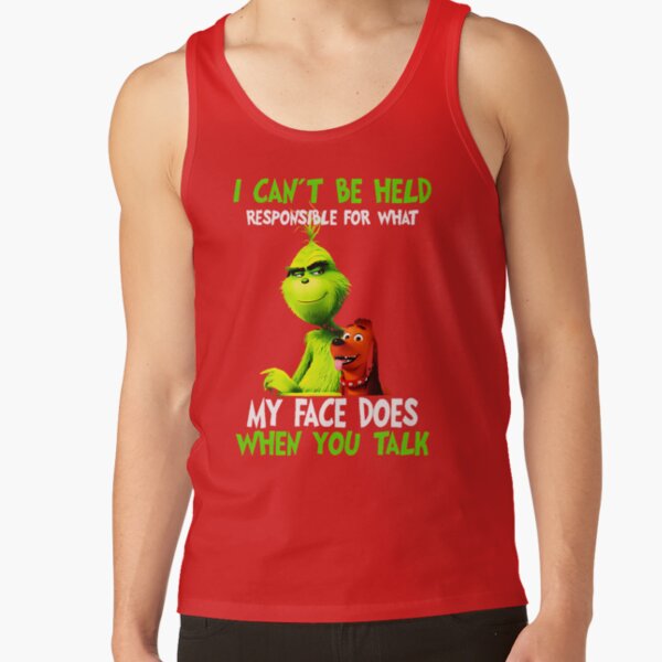 New Collection Christmas Grinchs Face Tank Top - Image 4