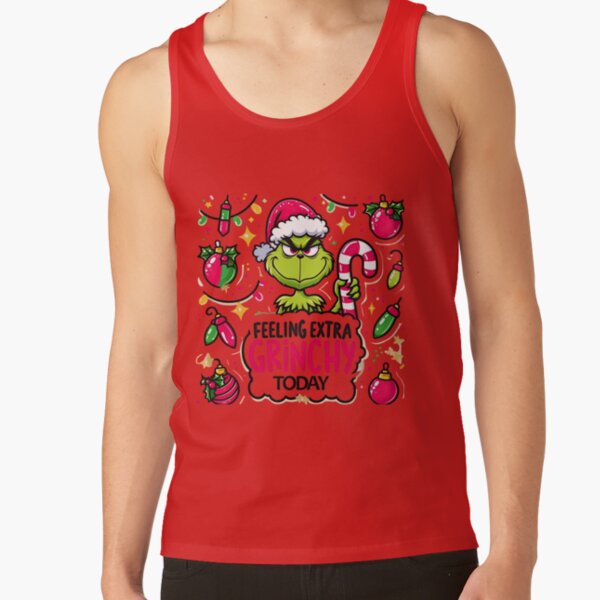 Grinch Extra Grinchy Christmas Mood Design Tank Top - Image 4