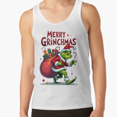 Grinch Funny Christmas Holiday Design Tank Top