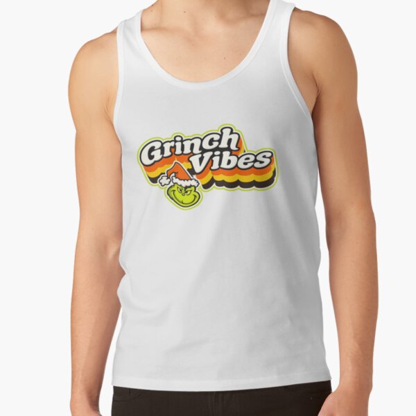 Grinch Vibes Retro Christmas Holiday Tank Top - Image 2