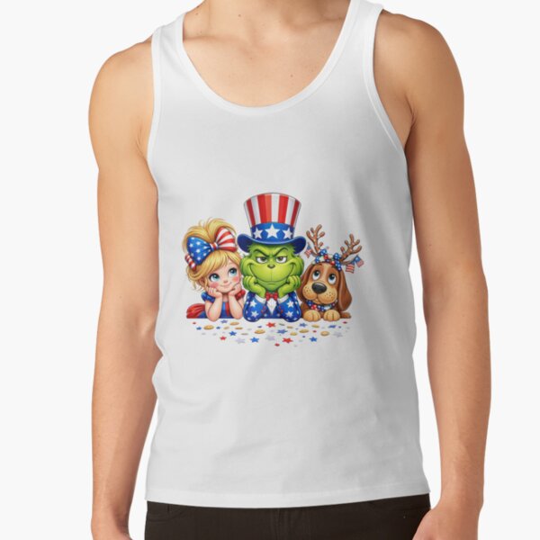 Patriotic Grinch Uncle Sam 4th Of July Tank Top - Image 2