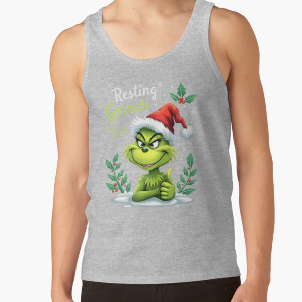 Art The Grinch Resting Grinch Face Tank Top - Image 3