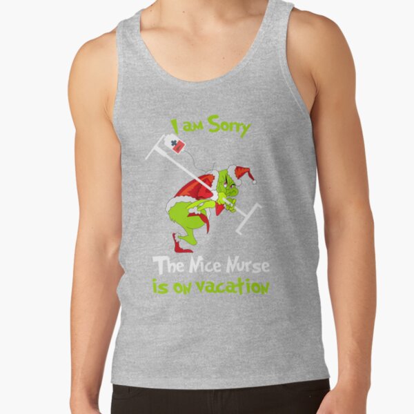 Grinch Funny Nurse Vacation Christmas Humor Design Tank Top - Image 3