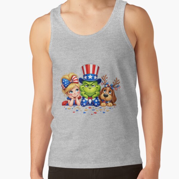 Patriotic Grinch Uncle Sam 4th Of July Tank Top - Image 3