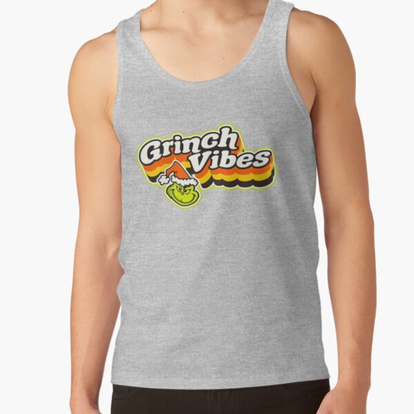 Grinch Vibes Retro Christmas Holiday Tank Top - Image 3