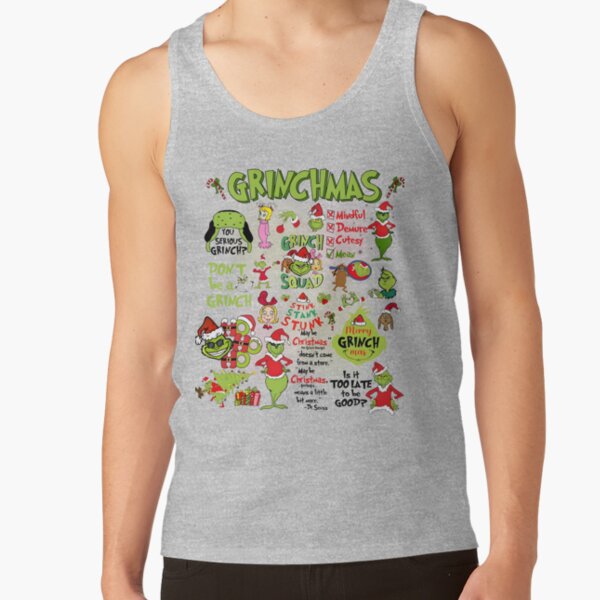 Merry Greenmas Christmas Mean Guy Tank Top - Image 3