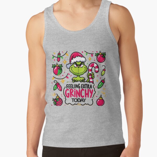 Grinch Extra Grinchy Christmas Mood Design Tank Top - Image 3