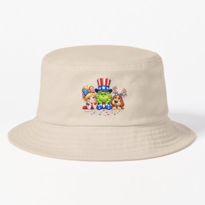 Patriotic Grinch Uncle Sam 4th Of July Bucket Hat
